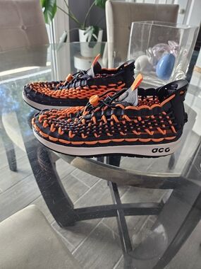 Nike ACG Kid's Black & Orange Woven Trail Shoes